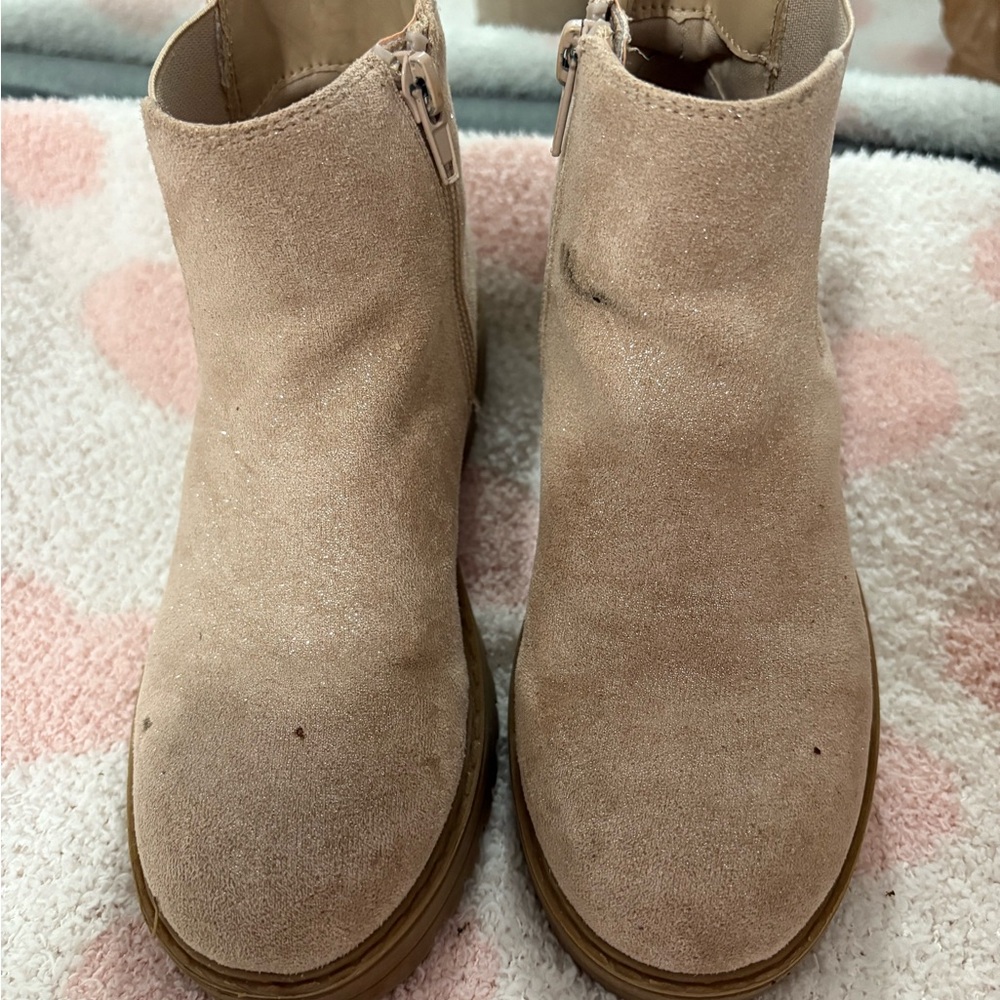 Kids Tan Suede Ankle Boots